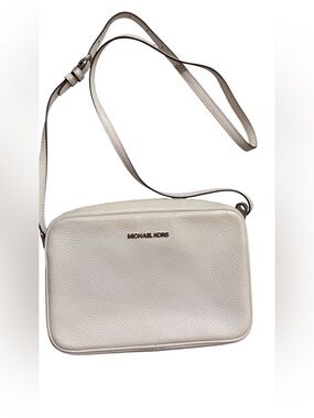 Michael Kors Pebbled Leather Crossbody in white